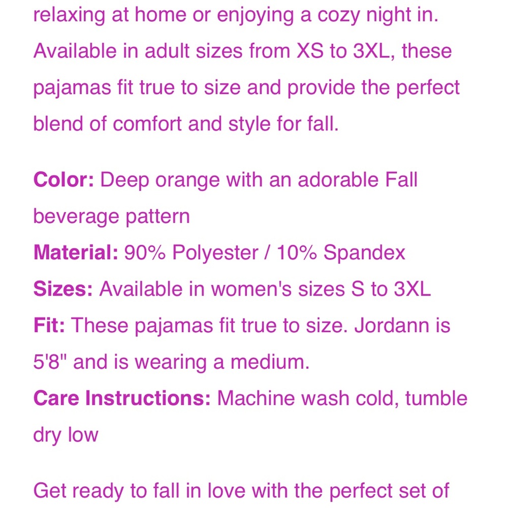 Pumpkin Spice XL Jogger PJ Set - Picture 9 of 10